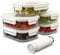 Paquet de 5 contenants de stockage d'aliments sous vide en verre de 1040ml avec suivi de date et pompe - Contenants hermétiques avec couvercles - Contenants de stockage d'aliments en verre