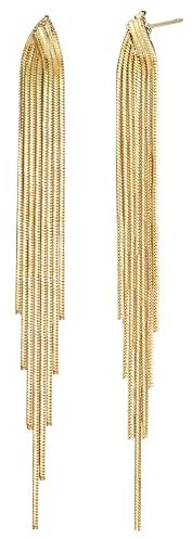 Adramata Gold Hängend Ohrringe - Hypoallergene Edelstahl Post Tropfen Ohrringe Lang Hängend Quasten Statement Schmuck - Geschenke für Frauen Mädchen