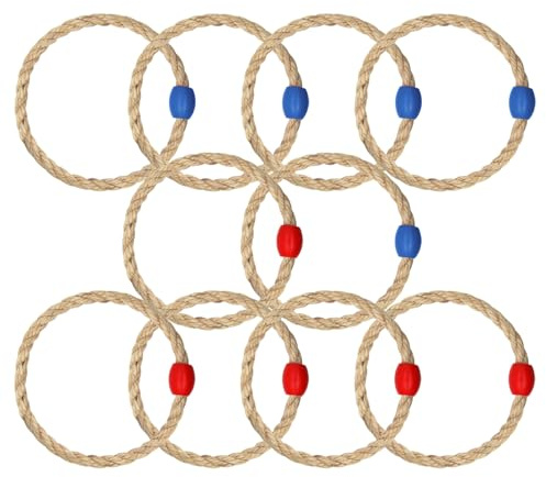 10 Pack Rope Ring Toss Game Replacement Parts for Kids and Adults, Outdoor Toss Rings for Speed Agility Practice Game,Yard Games Lawn Games for Party(Red and Blue)