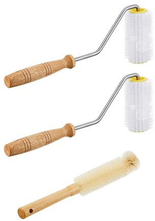 Amagogo 3er Set Honigschleuder Entdeckelungsrolle mit Bürste Abnehmbare Rolle Zubehör