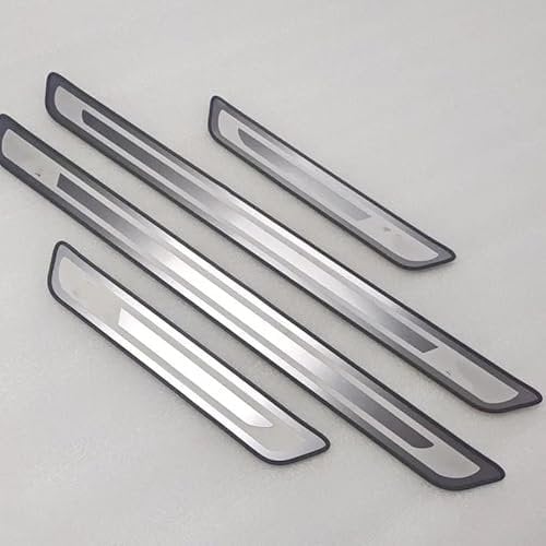 4pcs Car Door Sill Scuff Plate for Volkswagen VW Golf MK1 MK2 MK3 MK4 MK5 MK6 MK7 MK8, Welcome Pedal Guard Kick Plates Threshold Cover Stainless Steel Car Door Sill Protector Auto Accessories
