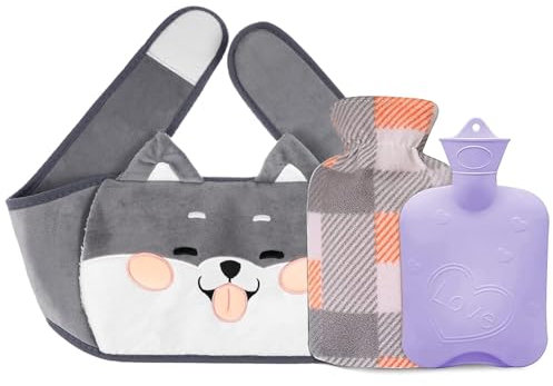 Hot Water Bottle Belt, Wearable Hot Water Bottle Belt with Waist Cover Hot Water Bag Pouch for Belly Hands Neck Back Shoulder Legs & Period Cramps