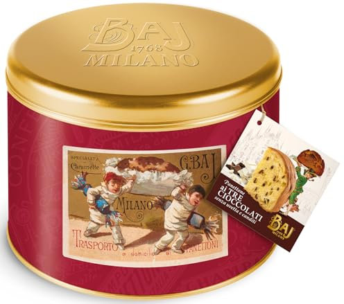 BAJ 1768 - Panettone Baj ai Tre Cioccolati (Al latte, fondente e bianco) - Incartato con libretto storico