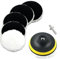 6Pcs Almohadillas de Pulido de Lana Accesorios de Taladro, Ø100mm Almohadilla de Lana de Encerado de Automóviles, Discos de Encerado con Adaptador de Taladro Gancho y Bucle para Lijar Muebles