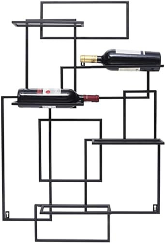 HTTGDGDH Casier à vin Vertical à 5 Niveaux, casiers à vin muraux pour Bouteilles de vin, étagère à vin Murale en métal Vintage, Support de Stockage de vin pour Bar de Cuisine