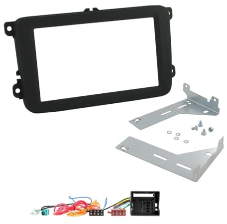 Motorguard Cd Stereo Double Din Facia Fascia Panel Surround Trim Full Kit Iso Wiring Harness and Aerial Adaptor For Vw Skoda Seat