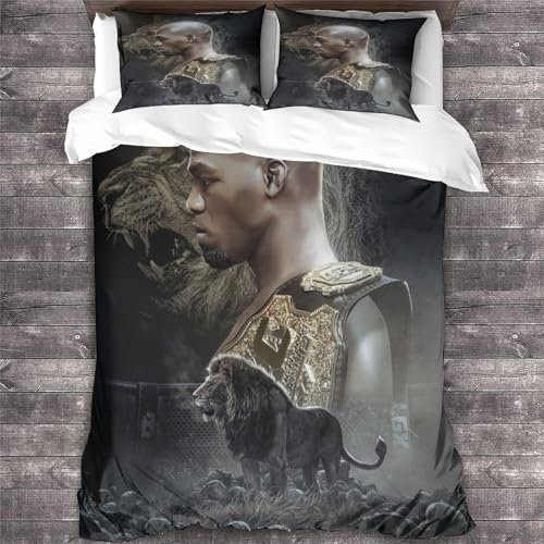 YTPONBCSTUG Boxing Bettwäsche-Set 3tlg，3D Boxen Drucken Bettwäsche Set Bettbezug Set Weiche Mikrofaser Mit Kopfkissenbezug Und Reißverschluss Schließung Bettbezug Double（200x200cm）