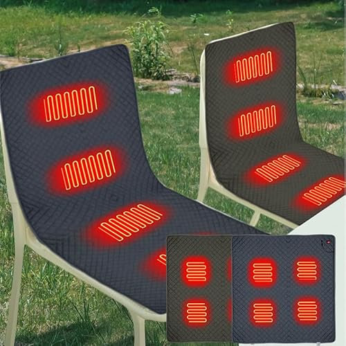 Heating Pad,17.71 * 35.43 Electric Heat Pad with 4 Heating Zone, 3 Temperature Levels Heated Seat Cushion for Back, USB Heating Pad for Back Neck Shoulder Belly Heating Technology, Machine Washable