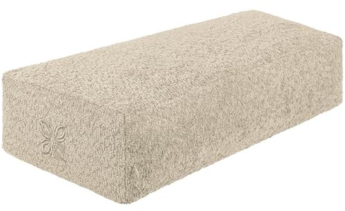 OMNANA® CUSHY™ Yogabolster eckig 65x30x15cm – Yoga Bolster mit Dinkelfüllung – Rechteckiges Kissen, Bouclè Bezug, waschbar – Made in Germany – Passend für Yin Yoga