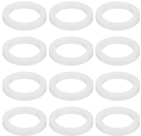 QUARKZMAN 12 Pcs Rondelle Plate Solide En Silicone DN40 2-5/32 OD x 1-1/2 ID x 1/4 Épaisseur Grandes Rondelles Joints D'étanchéité O Ring, Espaceur Plat En Silicone Industriel, Blanc