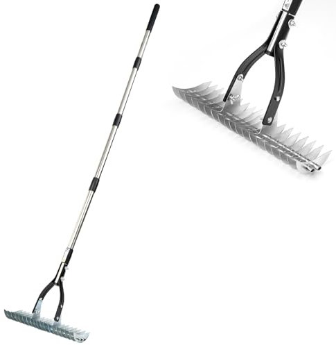 Thatch Rake | Heavy-Duty Lawn Rake with Steel Tines & Sturdy Handle | Lawn Thatching Rake, Garden Thatching for Removing Moss, Dead Grass & Debris | Durable Soil Rakes & Grass Grooming Tool
