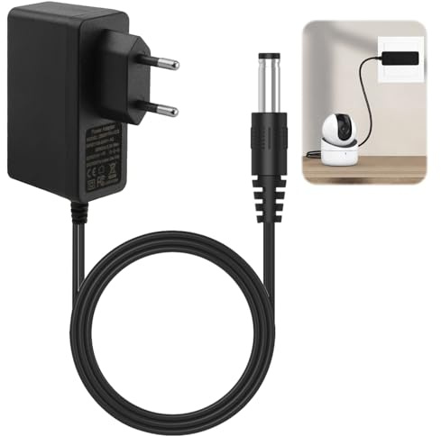 Ladegerät 9V 1A für Tapo C100, C200, C210, C310, C320WS, TC60, TC70, Ladegerät für Kamera mit 1.5 m Kabel, Kamera Adapter Netzteil für Tapo WLAN Kamera