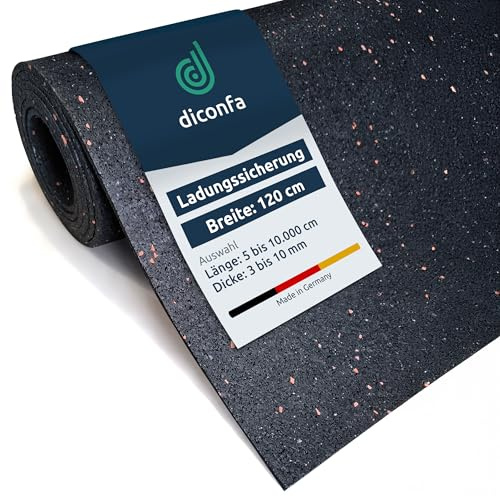 diconfa PROFILINE Antirutschmatte Ladungssicherung BREITE 1200mm 120cm - Auswahl: 1,8m (180cm) lang, 5mm stark - Dicke: 3mm bis 10mm - LÄNGE: 0,05m bis 10m - Gummimatte Bautenschutz-Matte