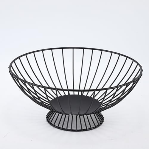 Cesta de frutas de alambre de hierro de metal, cuenco de frutas creativo y elegante, plato de un solo nivel, para cocina, cesta de frutas, cuencos de frutas para mostradores, cuenco de frutas de metal