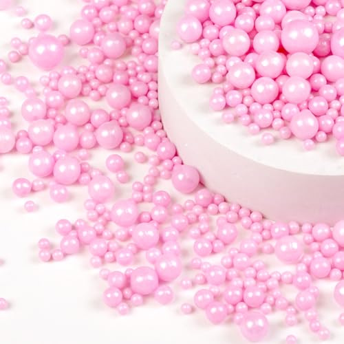 Pearl Sprinkles, Edible Pearls for Cake Decorating, Kosher & Halal (Pink Pearl)