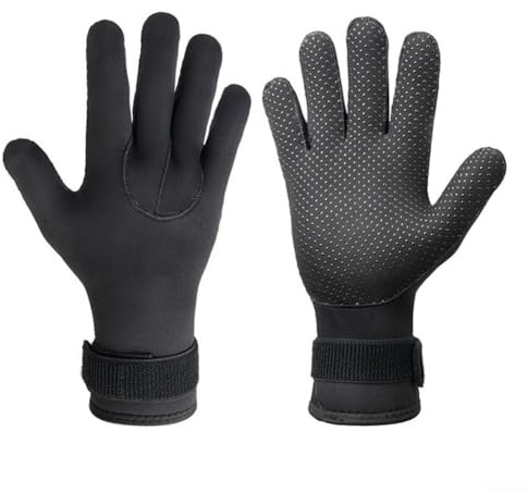 DystopiaWorld Guantes de neopreno de 5 mm, térmicos, antideslizantes y ajustables, para buceo, surf, natación, trazado de ríos