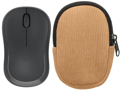 kwmobile Mouse Case for Logitech M240 SILENT / M325S Carry Case - Protective Carry Pouch for Bluetooth Mouse - Soft Neoprene Protection - Beige