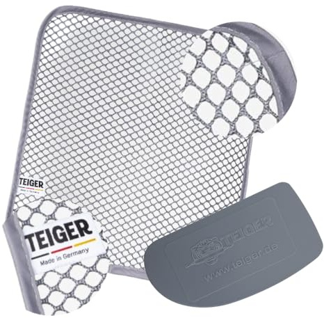 Teiger 1 x Single Reinigungstuch mit Teigschaber | Netztuch für Teigreste | Teiger Original Teigreiniger & Teigentferner für hartnäckige Teigreste, Mesh-Spültuch, spülmaschinengeeignet, langlebig