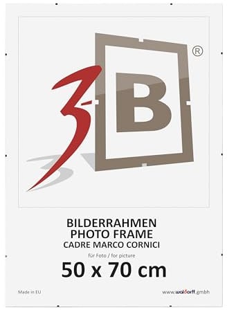 3-B Support photo sans cadre avec verre polyester antireflet (dans un emballage de protection) – Cadre à clip 50 x 70 cm (B2).