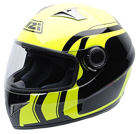 NZI Vital Graphics Motorradhelm, Schwarze/Fluo Gelb, M
