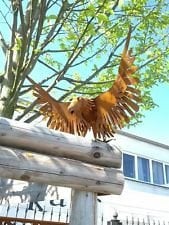 Zen Man Adler,Vogel, Garten Figuren,Eisen Gartendeko Edelrost Metall Tier Rost Deko 40 * 28 * 20cm