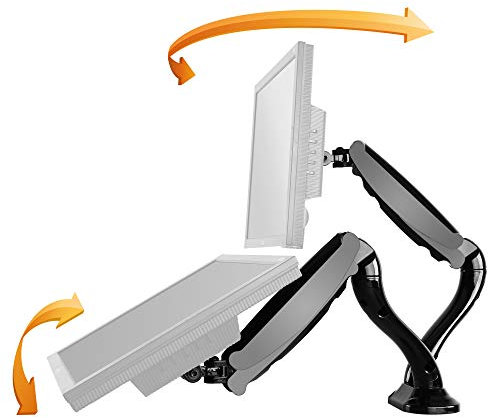 RICOO Supporto monitor scrivania TS6611 Girevole Inclinabile Schermi 13-27 (33-69 cm) Braccio schermo PC Staffa universale VESA 75 x 75 100 x 100