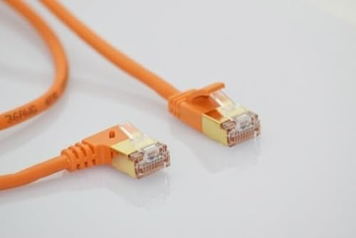wantecWire Extra dünnes Patchkabel CAT.7 Kabel, CAT.6 Stecker SSTP geschirmt, 1x Stecker abgewinkelt, Länge 3 m, grau