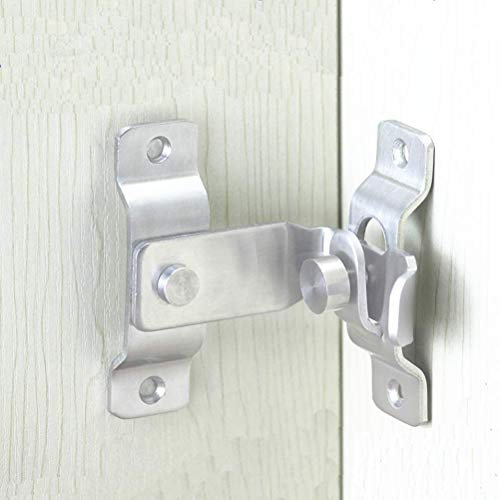 WANLIAN Stainless Steel 90 Degrees Right Angle Lock Sliding Door Lock Security Lock Pin hasp Latches Chain Locks Tools Hardware for Window Cabinet Hotel Home Latch Corner Buckle