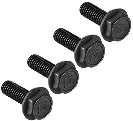 sourcing map 4pcs Boulons à embase hexagonale M6x17mm filetage à gauche acier au carbone de qualité 8.8 noir