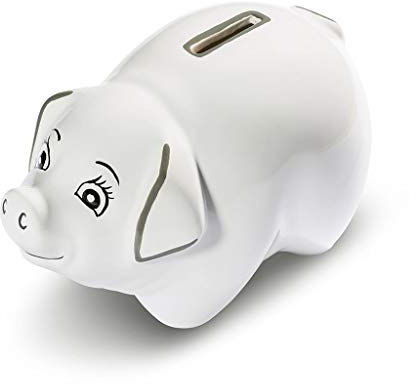 GMUNDNER KERAMIK Sparschwein Lilly Grauer Rand Geschirr, handgemacht in Österreich