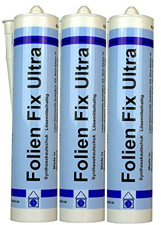 3 Stück Folienkleber Ultra- Dampfbremsenkleber, Dichtkleber, Luftdichtungskleber Folien Fixkleber Ultra Kartusche 300 ml. Starkes Haftspektrum