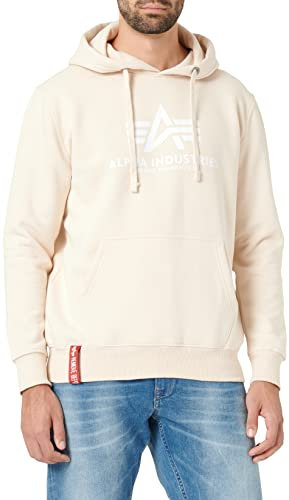 Alpha Industries Basic Hoody Kapuzensweat für Herren Jet Stream White/White