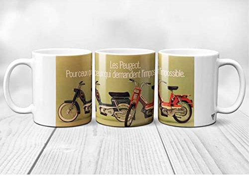 SUPER FABRIQUE Tasse aus Keramik, Motiv: Mofa Peugeot, bedruckt in Frankreich