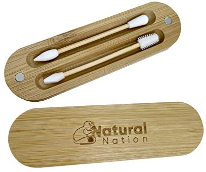 Umweltfreundliche, wiederverwendbare Silikonknospen, nachhaltige Alternative zu Wattestäbchen, Q-Tips, magnetische Reise-Etui, natürliche Nation