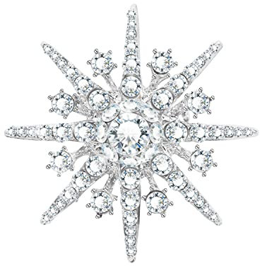 Stern Blume Schneeflocke Brosche Glänzende Kristall Damenbrosche Braut Hochzeit Brosche Pin Brosche