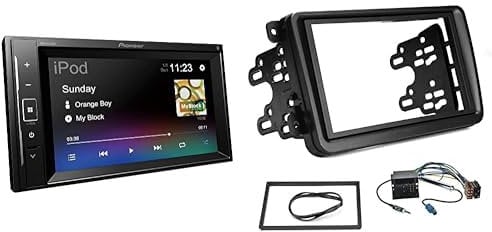 Pioneer - DMH-A240BT - Schermo doppio DIN & Sound way Kit Montaggio Autoradio, Mascherina 2 DIN con Staffe di Montaggio, Cavo Adattatore Connettore ISO