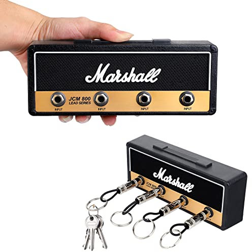 JOLIGAEA Schlüsselbrett Schlüsselhalter Wandmontage, Schlüsselbund Jack Rack 2.0 JCM800 Schlüsselkasten Vintage Gitarrenschlüsselhaken Halterung mit 4 Gitarrenstecker