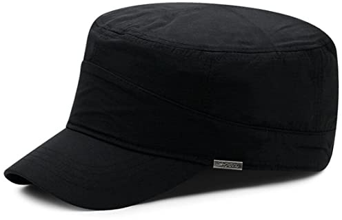 QI YUAN Militärmütze Herren Winter Retro Flat Top Army Cap Plüschfutter Kappe