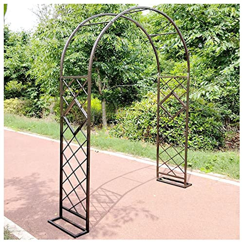 Rosenbogen Verzinkt Gartenbogen Metall Stabil Torbogen Für Kletterpflanzen Freistehend Pflanzen Rankhilfe Rankgitter Rosengestell Rankbogen 140x230cm 240x230cm 280x230cm (Color : Brown, Size
