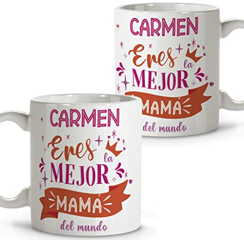 LolaPix Taza con frases. Regalos Día de la Madre. Taza personalizada. Regalos originales. Varios diseños. Mamá cenefa. Cerámica 330ml