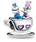 Disney Donald Duck and Daisy Duck Teacup Charm 925 Sterling Silver Charm Compatible with Pandora Charms,and Many Other UK Charm Bracelets.