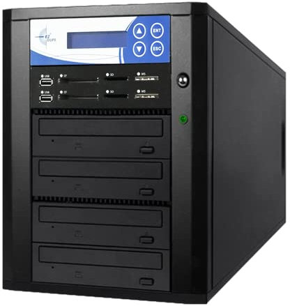 EZ DUPE 1 to 3 Multimedia CD DVD Duplicator – Flash Media (USB/SD/microSD/CF/MS) & Optical Disc Backup System – CD DVD Burner, USB SD Copier and Cloner (Media Mirror Plus)