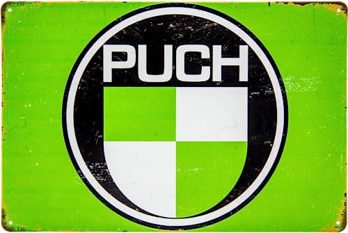 LUCKYLINDE - Retro Blechschild - Motorrad, Moped, Mofa Oldtimer Schild passend für Puch Fans & Sammler 30 x 20 cm