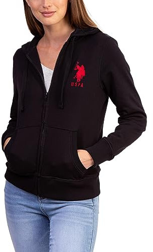U.S. Polo Assn. USPA Fleece-Kapuzenpullover mit Reißverschluss, Schwarz, XL