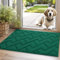 Biscpro Tapis de Porte Paillasson d'Entree Interieur et Extérieur Tapis Antidérapant et Absorbant, Lavable, Tapis pour Intérieur, Extérieur, Chambre, Cuisine, Entrée, Couloir (Evergreen, 50 x 80 cm)