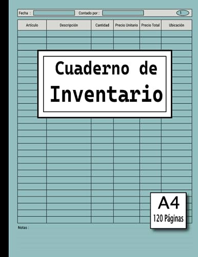 Cuaderno de Inventario: Seguimiento de inventario