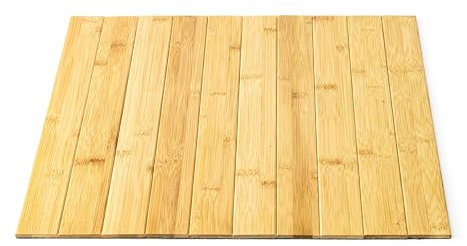 HomeBee® Badematte aus Bambus rutschfest - FSC®-Zertifiziert – Badteppich für das Badezimmer, Bambusmatte, Holz Duschvorleger als Badematte, Badeteppich, nachhaltig (Quadratisch)