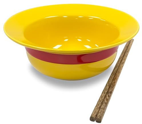 YDSTNiu One Luffy Straw Hat Bowl Set, Anime One Ramen Bowl, Anime Luffyy Straw Hat Bowl, Straw Hat Ceramic Bowl with Chopsticks, Anime Fans Merchandise Gift, YDSTNiu-CYC-004