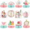 Chrisfall 12 Pcs Floral Tea Time Themed Party Decorations Spring Vintage Teapot Honeycomb Centerpieces Talking Toppers Supplies for Flower Theme Party Baby Shower Princess Birthday Wedding Supplies