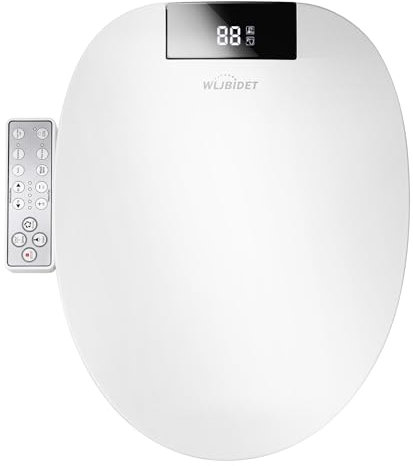 WLJBIDET - Round bidet toilet seat, unlimited hot water, vortex washing, electronic heating, hot air dryer, bidet seat, back and front wash,